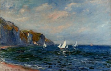  Velero Pintura al %c3%b3leo - Acantilados y veleros en Pourville Claude Monet